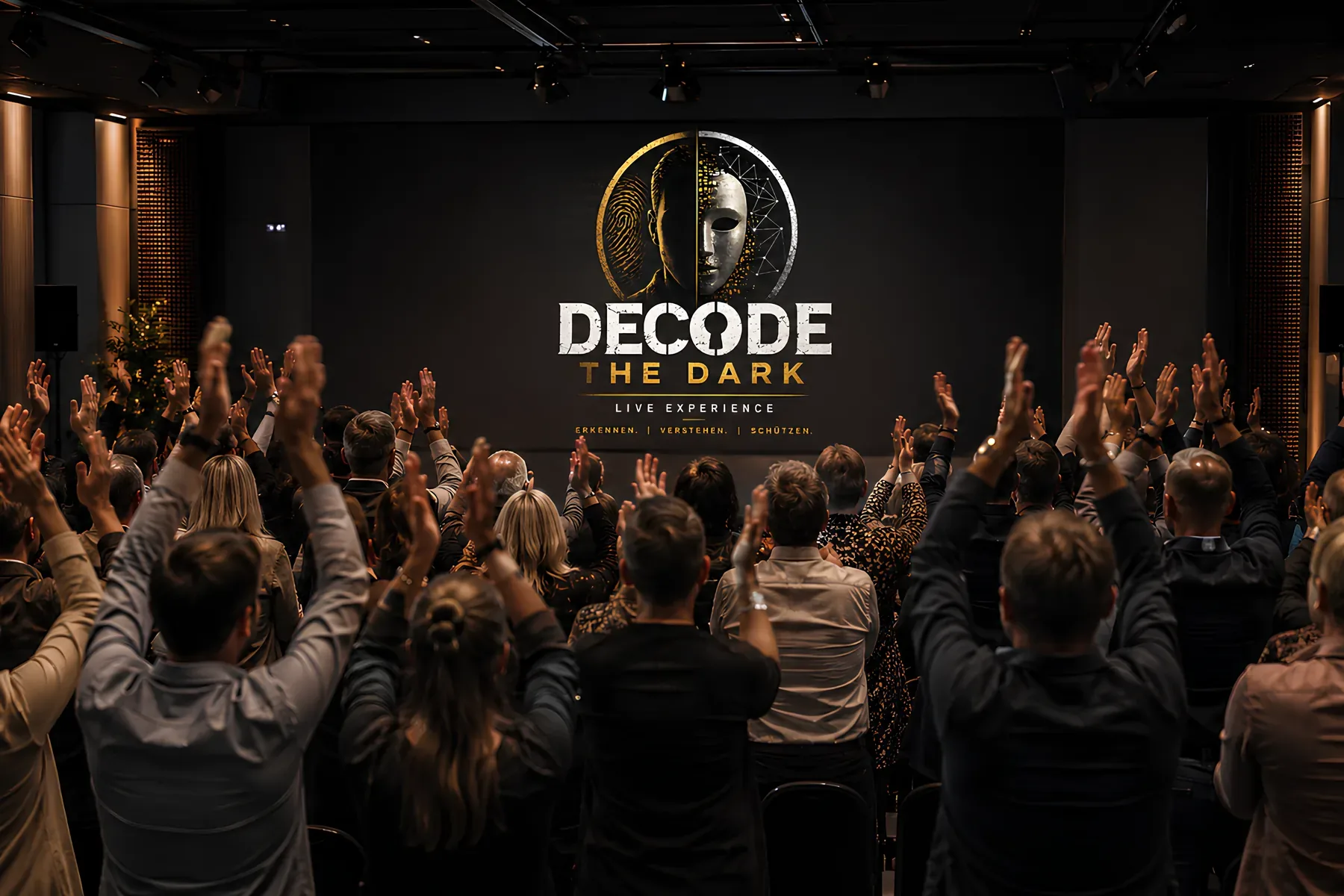 Interaktive Live-Experience Decode the Dark im Tagungsraum